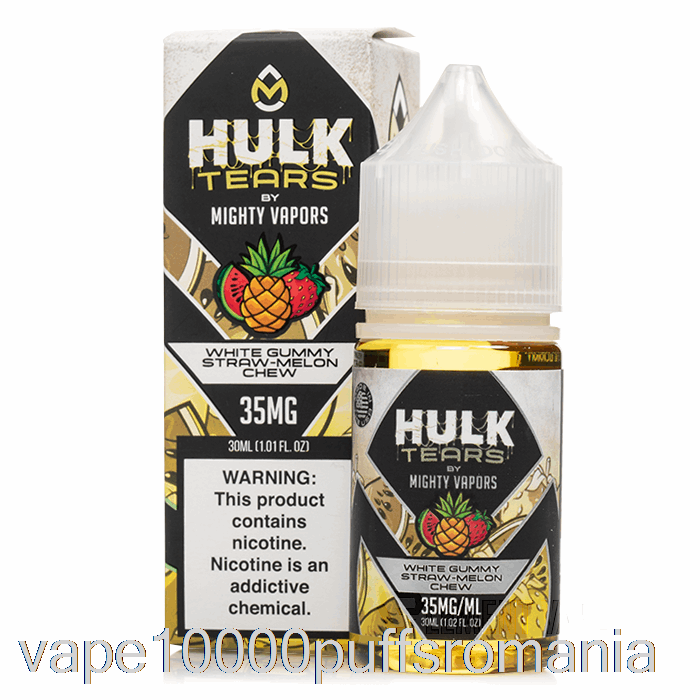 Vape Romania Alb Gummy Paie Pepene Galben De Mestecat - Hulk Tears Saruri - 30ml 50mg